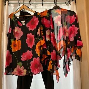 Cato Vibrant Floral Chiffon Blouse